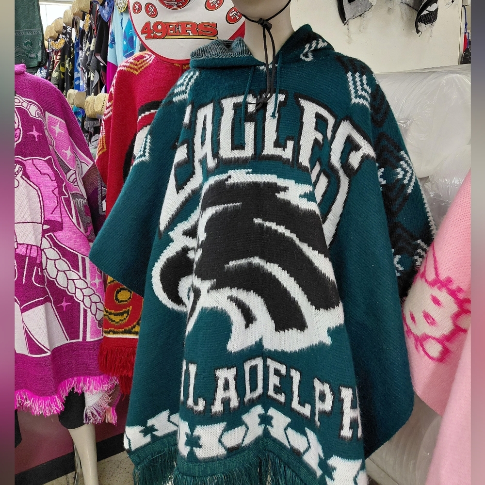 Eagles Teal Poncho